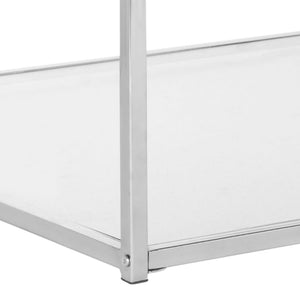 Safavieh Malone High Gloss Coffee Table With Chrome Frame & Glass Shelf - Retro-Modern Living Room Centerpiece FOX2214A