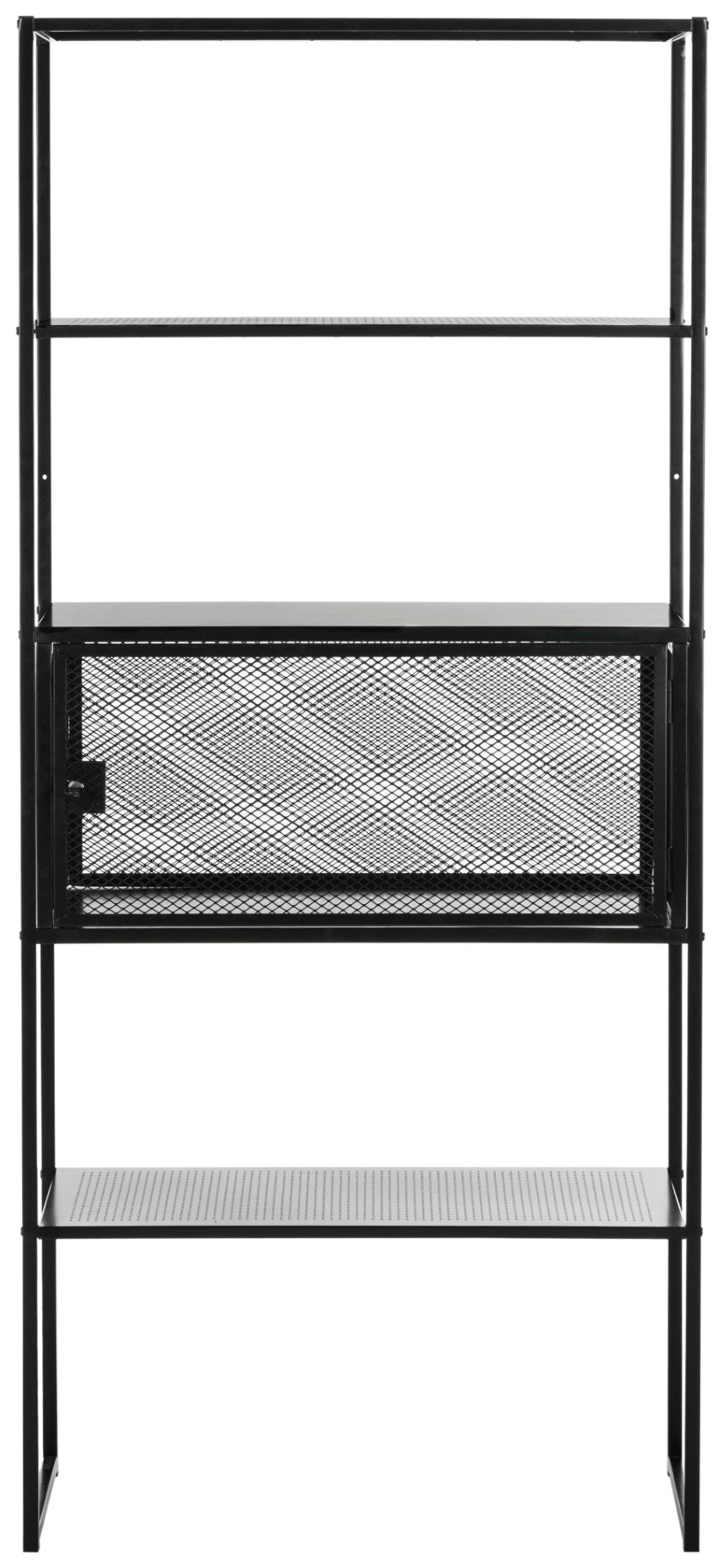 Safavieh Abay Modern Modular Bookshelf - Sleek Industrial Design With Open & Concealed Storage Options FOX2220A