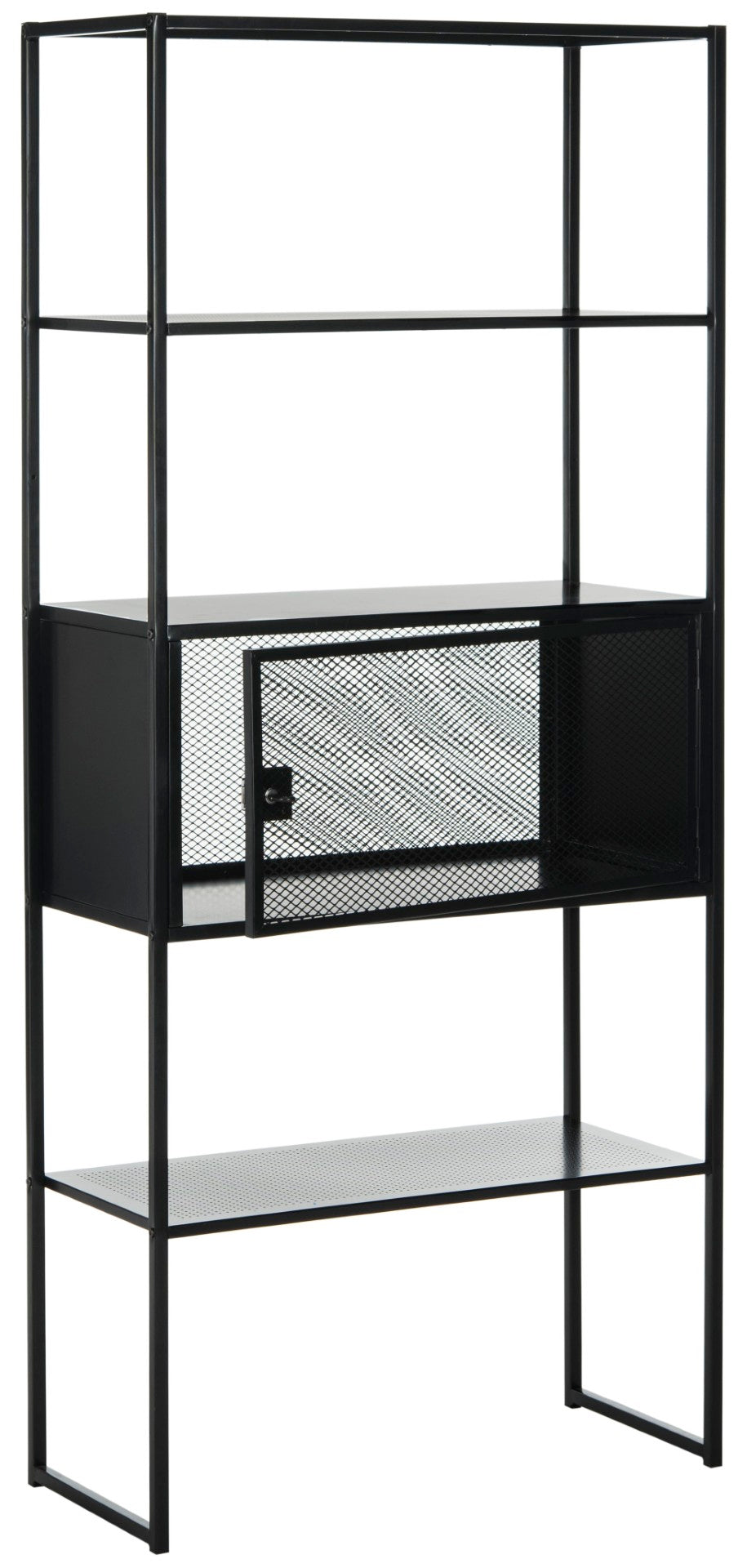 Safavieh Abay Modern Modular Bookshelf - Sleek Industrial Design With Open & Concealed Storage Options FOX2220A