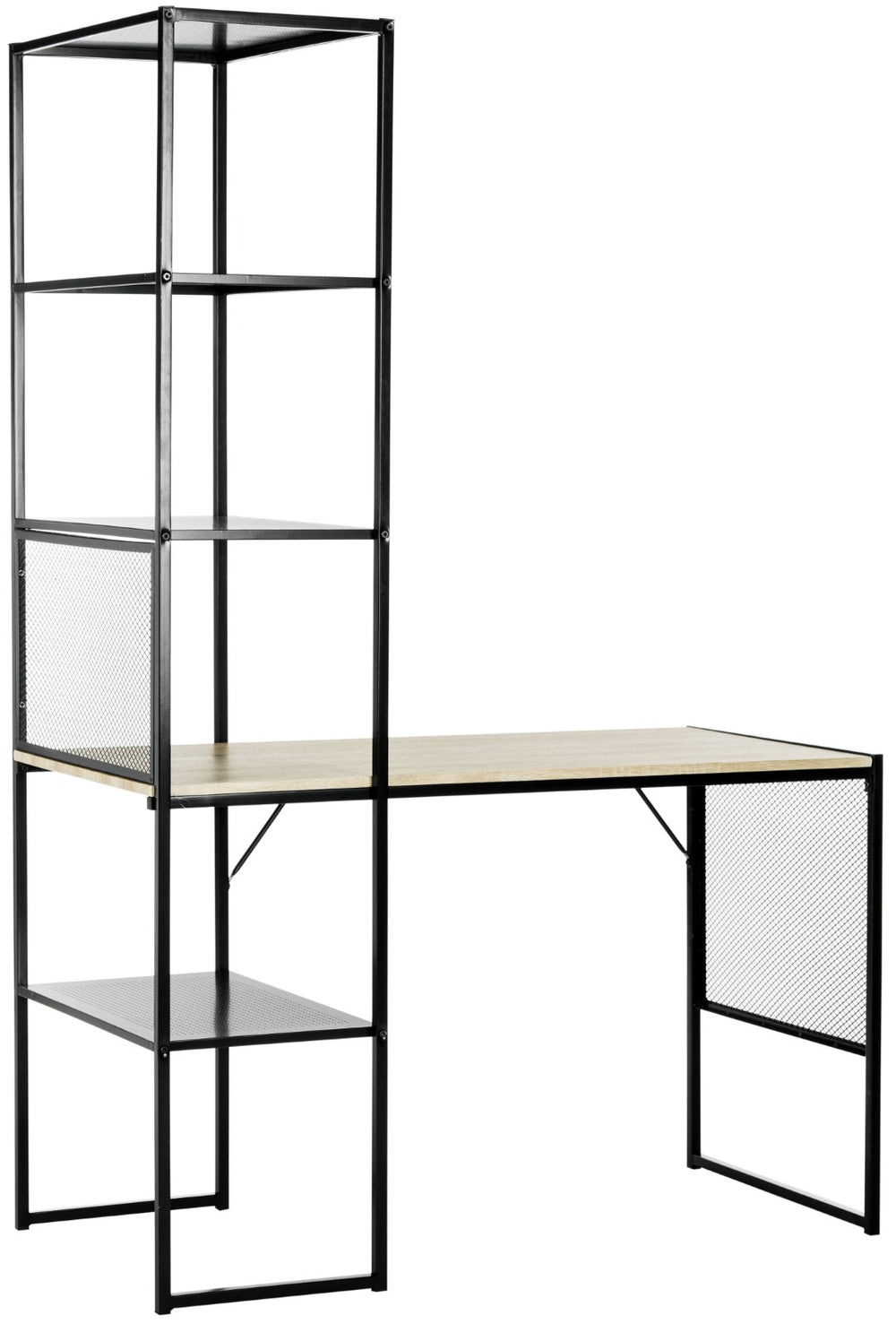 Safavieh Aba Modular Black Writing Desk - Sleek Geometric Design With Versatile Storage For Home Offices & Studios FOX2221A