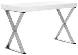 Safavieh Paley 47" Modern Lacquer & Chrome Desk - Chic Compact Design With Colorful Accent For Stylish Workspaces FOX2223A