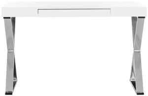 Safavieh Paley 47" Modern Lacquer & Chrome Desk - Chic Compact Design With Colorful Accent For Stylish Workspaces FOX2223A