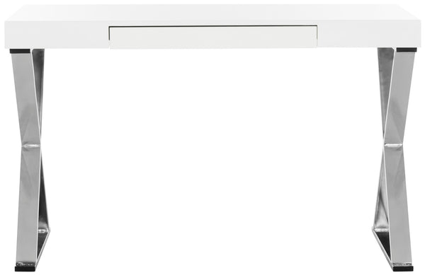 Safavieh Paley 47" Modern Lacquer & Chrome Desk - Chic Compact Design With Colorful Accent For Stylish Workspaces FOX2223A
