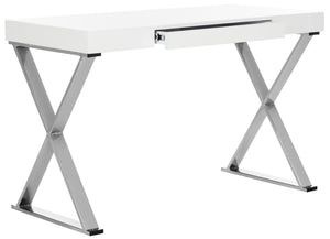 Safavieh Paley 47" Modern Lacquer & Chrome Desk - Chic Compact Design With Colorful Accent For Stylish Workspaces FOX2223A