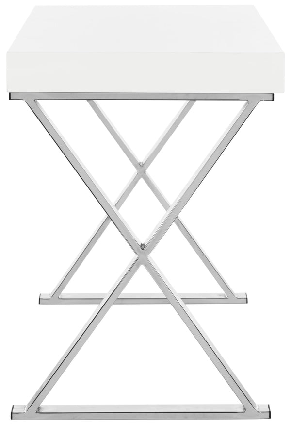 Safavieh Paley 47" Modern Lacquer & Chrome Desk - Chic Compact Design With Colorful Accent For Stylish Workspaces FOX2223A