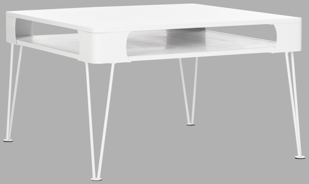Safavieh Elior Modern Scandinavian Coffee Table With Storage, Sleek White Finish For Stylish Living Spaces FOX2224A