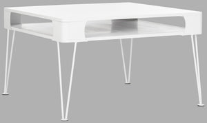 Safavieh Elior Modern Scandinavian Coffee Table With Storage, Sleek White Finish For Stylish Living Spaces FOX2224A