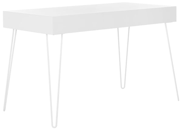 Safavieh Cade Mid Century Modern Desk - Sleek Two Drawer Design With Hidden Storage & Sculptural Legs FOX2225A