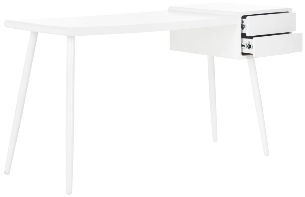 Safavieh Ferli Mid Century Scandinavian Two-Drawer Desk - Stylish Minimalist Design For Modern Workspaces FOX2228A