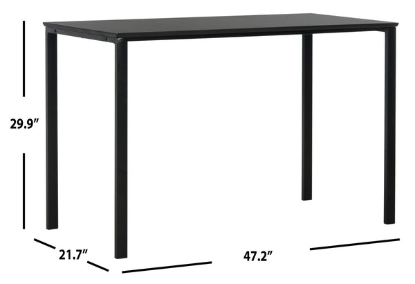 Safavieh Dalit 47" Contemporary Writing Desk – Sleek Minimalist Design For Home Or Office Workspaces Black FOX2231A
