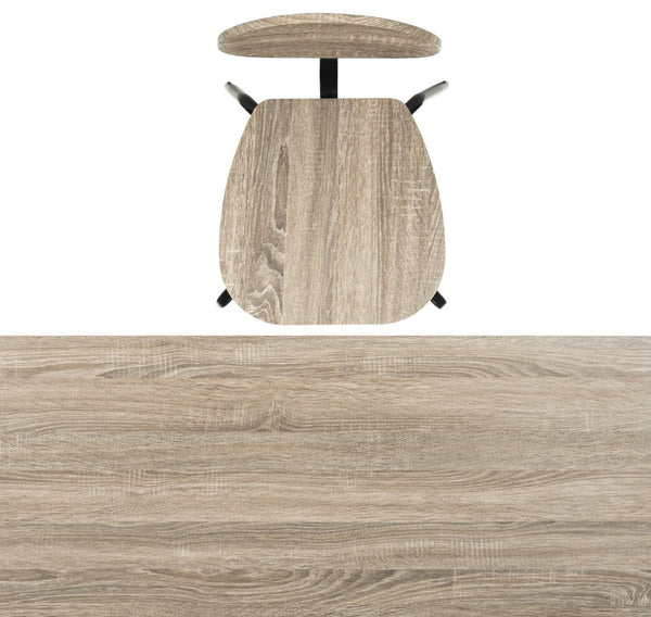 Safavieh Winta Vintage-Inspired Desk & Chair Set – Modern Grey Finish With Black Metal Legs For Stylish Workspaces FOX2232A