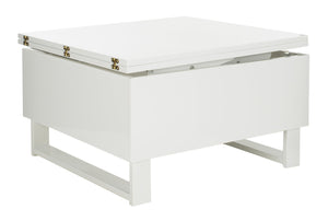 Safavieh Vanna Lift-Top Coffee Table: Stylish White Design For Living Spaces, Dining, And Work, 27.6" Square FOX2233A