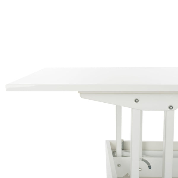 Safavieh Vanna Lift-Top Coffee Table: Stylish White Design For Living Spaces, Dining, And Work, 27.6" Square FOX2233A