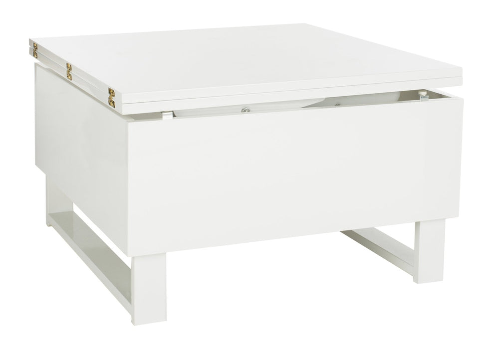 Safavieh Vanna Lift-Top Coffee Table: Stylish White Design For Living Spaces, Dining, And Work, 27.6" Square FOX2233A