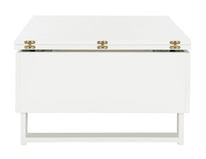 Safavieh Vanna Lift-Top Coffee Table: Stylish White Design For Living Spaces, Dining, And Work, 27.6" Square FOX2233A
