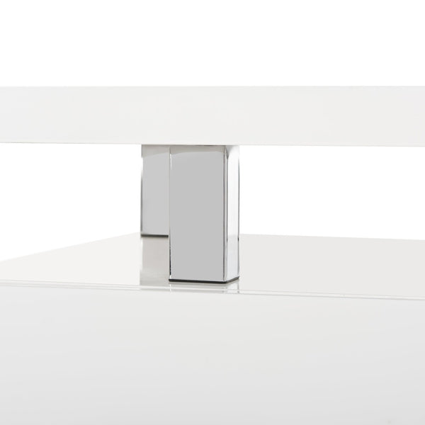 Safavieh Orrin Modern 3-Drawer Desk With Glossy White Finish And Chrome Accents For Stylish Home Office Use FOX2235A