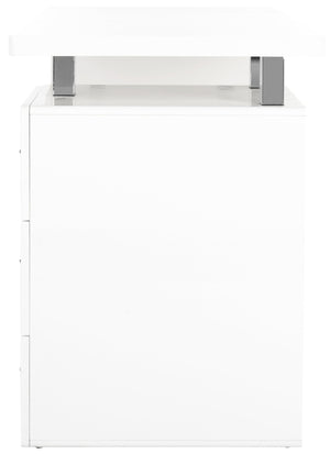 Safavieh Orrin Modern 3-Drawer Desk With Glossy White Finish And Chrome Accents For Stylish Home Office Use FOX2235A