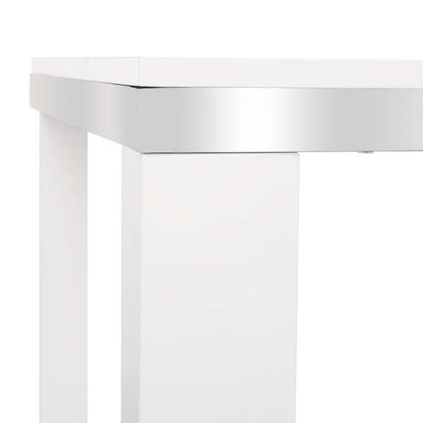 Safavieh Enos Sleek White Lacquer Desk - Modern Scandinavian Design With Chrome Accents For Stylish Workspaces FOX2236A