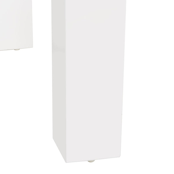 Safavieh Enos Sleek White Lacquer Desk - Modern Scandinavian Design With Chrome Accents For Stylish Workspaces FOX2236A