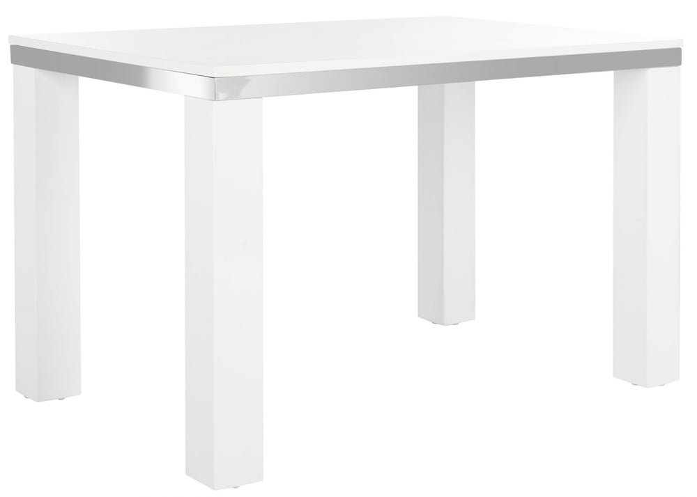 Safavieh Enos Sleek White Lacquer Desk - Modern Scandinavian Design With Chrome Accents For Stylish Workspaces FOX2236A