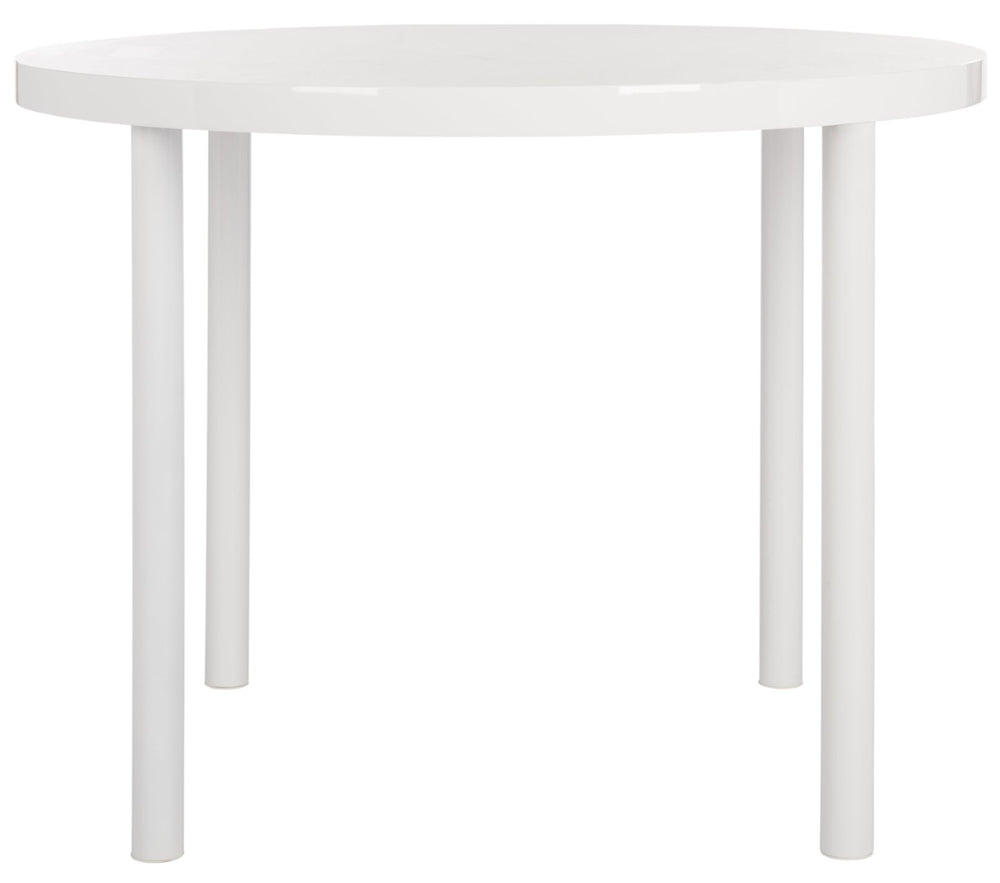 Safavieh Torin 40'' Round Dining Table - Modern Glossy White Finish, Versatile Design For Intimate Gatherings FOX2237A