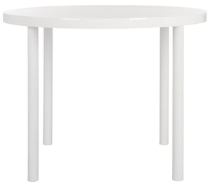 Safavieh Torin 40'' Round Dining Table - Modern Glossy White Finish, Versatile Design For Intimate Gatherings FOX2237A
