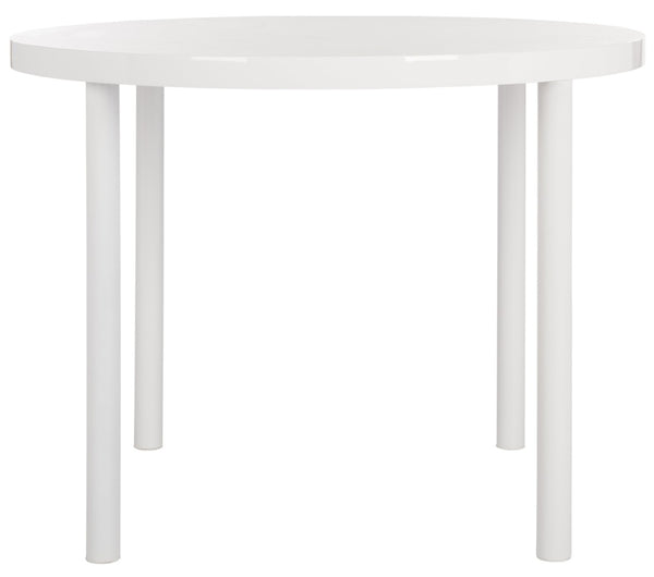 Safavieh Torin 40'' Round Dining Table - Modern Glossy White Finish, Versatile Design For Intimate Gatherings FOX2237A