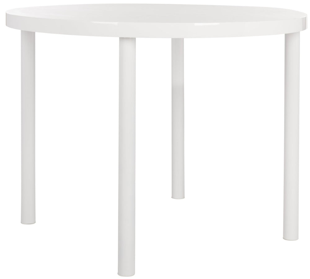 Safavieh Torin 40'' Round Dining Table - Modern Glossy White Finish, Versatile Design For Intimate Gatherings FOX2237A