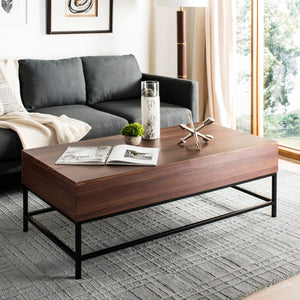 Safavieh Gina Contemporary Lift Top Coffee Table Dark Oak/Black FOX2239A