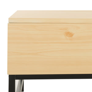 Safavieh Gina Modern Lift-Top Coffee Table With Practical Storage And Sleek Metal Legs For Versatile Living Spaces Light Oak/Black FOX2239B