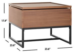 Safavieh Kristie Lift-Top Coffee Table – Modern Dark Oak With Black Metal Legs For Stylish Living Spaces FOX2240A