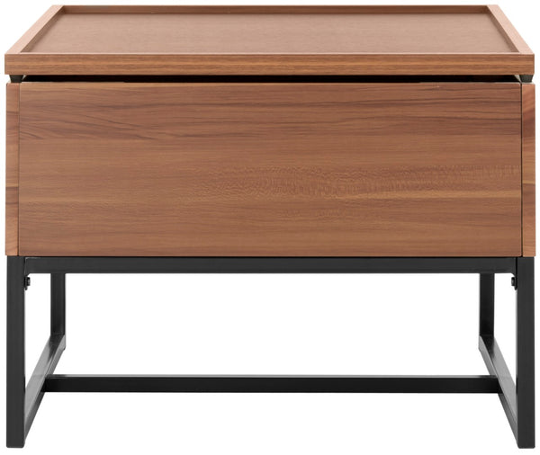 Safavieh Kristie Lift-Top Coffee Table – Modern Dark Oak With Black Metal Legs For Stylish Living Spaces FOX2240A