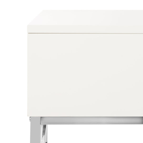 Safavieh Carolina Lift-Top Coffee Table – Sleek White Lacquer Design With Hidden Storage & Chrome Accents FOX2241A