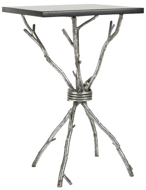 Safavieh Alexa Marble Top Accent Table With Silver Branch Legs - Chic, Modern Design For Stylish Spaces FOX2501B