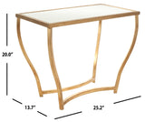 Safavieh Rex Glass Top Gold Foil Accent Table Gold/White Granite FOX2505A