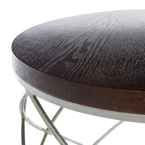 Safavieh Phoebe Elegant Silver Ribbon Accent Table With Dark Cherry Wood Top - Stylish & Versatile Decor Piece FOX2506A
