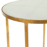 Safavieh Tracey Gold Foil Round Top Accent Table Gold/White Granite FOX2507A