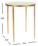 Safavieh Tracey Gold Foil Round Top Accent Table Gold/White Granite FOX2507A