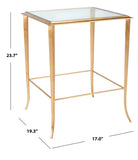 Safavieh Tory Gold Foil Glass Top Accent Table Gold/Clear Glass FOX2508A