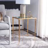 Safavieh Tory Gold Foil Glass Top Accent Table Gold/Clear Glass FOX2508A