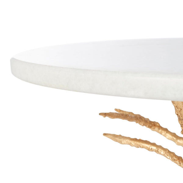 Safavieh Carolyn Rooted Gold Accent Table - Nature-Inspired Design With White Granite Top For Elegant Spaces FOX2512A