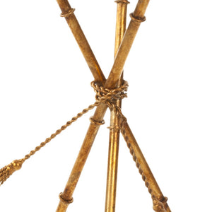 Safavieh Ross Golden Bamboo Round Accent Table With Marble Top, Antique Gold Frame, And Versatile Style FOX2514A