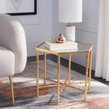 Safavieh Kerri Gold Leaf Mirror Top Accent Table Gold/Mirror FOX2517A