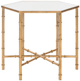 Kerri Gold Leaf Mirror Top Accent Table