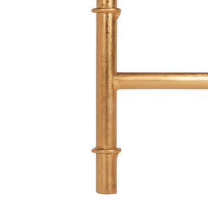 Safavieh Kerri Gold Leaf Accent Table - Chic Faux Bamboo Design With Clear Glass Top For Elegant Interiors FOX2517B