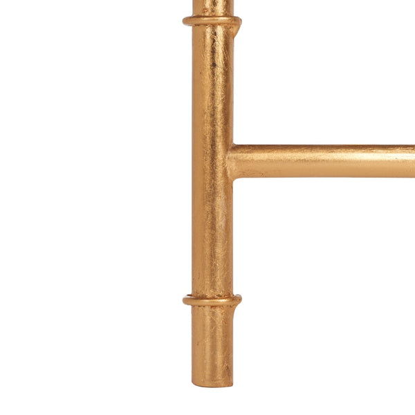 Safavieh Kerri Gold Leaf Accent Table - Chic Faux Bamboo Design With Clear Glass Top For Elegant Interiors FOX2517B