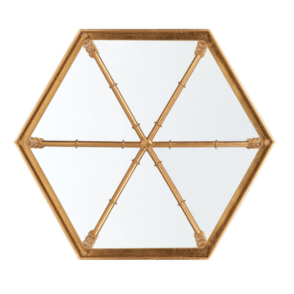 Safavieh Kerri Gold Leaf Accent Table - Chic Faux Bamboo Design With Clear Glass Top For Elegant Interiors FOX2517B