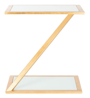 Safavieh Andrea Glass Top Accent Table With Gold Iron Base – Chic Mid-Century Glam For Small Spaces FOX2521B
