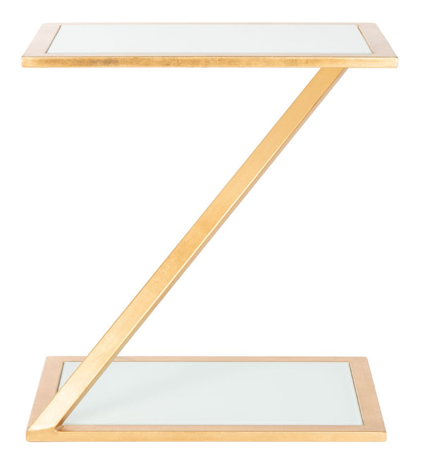 Safavieh Andrea Glass Top Accent Table With Gold Iron Base – Chic Mid-Century Glam For Small Spaces FOX2521B