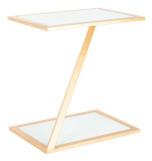 Safavieh Andrea Glass Top Accent Table With Gold Iron Base – Chic Mid-Century Glam For Small Spaces FOX2521B